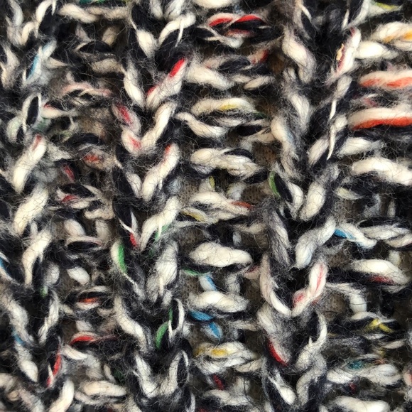 Aerie Black & Multi color Knit Sweater ribbed scoop neck cuffs & hem Size Medium - Picture 6 of 12